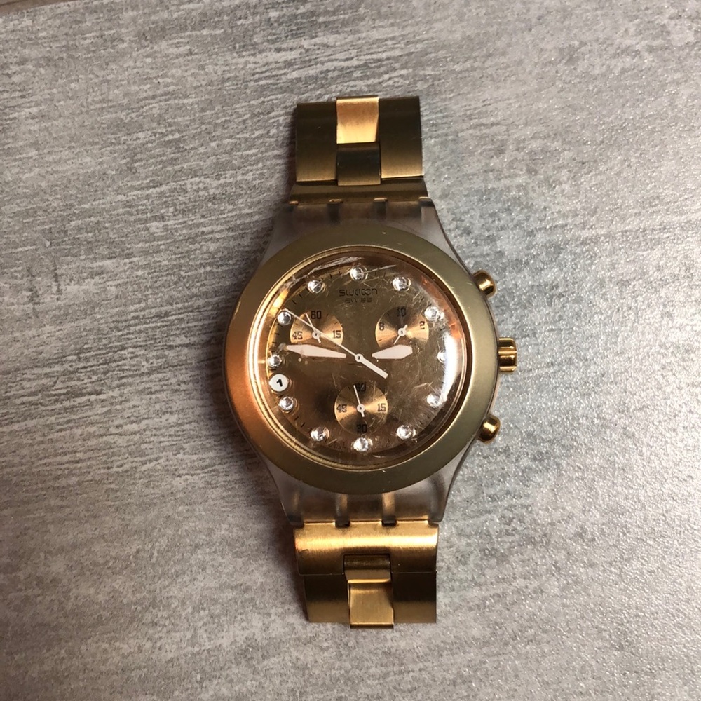 Swatch Irony Diaphane Gold Watch